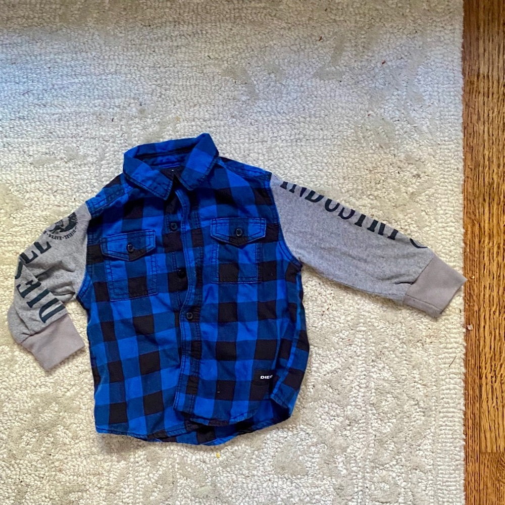 Diesel flannel button up shirt 12mo